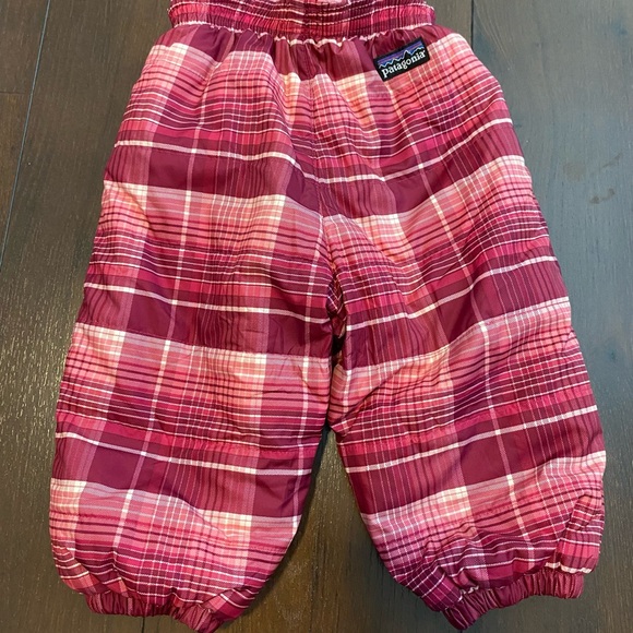 Patagonia baby girl ski 12 month bottoms winter insulated winter pants plaid - Picture 4 of 5